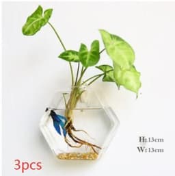 image-Fashion Wall Hanging Glass Flower Vase Terrarium Wall Fish Tank Aquarium Container Flower Planter Pots Home Garden Decoration