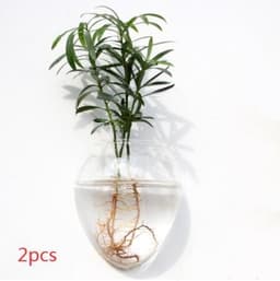 image-Fashion Wall Hanging Glass Flower Vase Terrarium Wall Fish Tank Aquarium Container Flower Planter Pots Home Garden Decoration