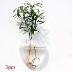 image-Fashion Wall Hanging Glass Flower Vase Terrarium Wall Fish Tank Aquarium Container Flower Planter Pots Home Garden Decoration