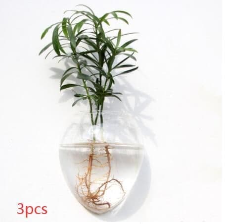 image-Fashion Wall Hanging Glass Flower Vase Terrarium Wall Fish Tank Aquarium Container Flower Planter Pots Home Garden Decoration