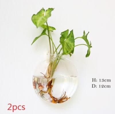 image-Fashion Wall Hanging Glass Flower Vase Terrarium Wall Fish Tank Aquarium Container Flower Planter Pots Home Garden Decoration