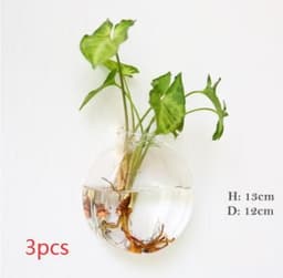 image-Fashion Wall Hanging Glass Flower Vase Terrarium Wall Fish Tank Aquarium Container Flower Planter Pots Home Garden Decoration