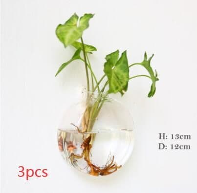 image-Fashion Wall Hanging Glass Flower Vase Terrarium Wall Fish Tank Aquarium Container Flower Planter Pots Home Garden Decoration