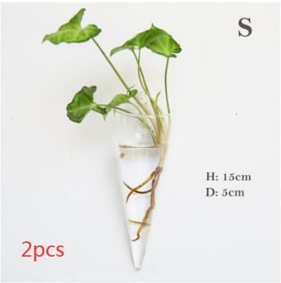 image-Fashion Wall Hanging Glass Flower Vase Terrarium Wall Fish Tank Aquarium Container Flower Planter Pots Home Garden Decoration