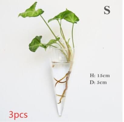 image-Fashion Wall Hanging Glass Flower Vase Terrarium Wall Fish Tank Aquarium Container Flower Planter Pots Home Garden Decoration
