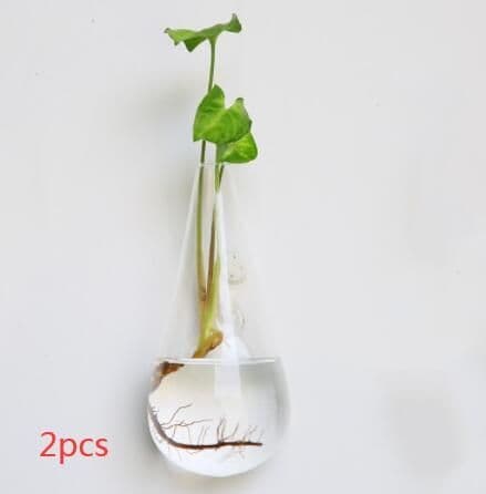 image-Fashion Wall Hanging Glass Flower Vase Terrarium Wall Fish Tank Aquarium Container Flower Planter Pots Home Garden Decoration