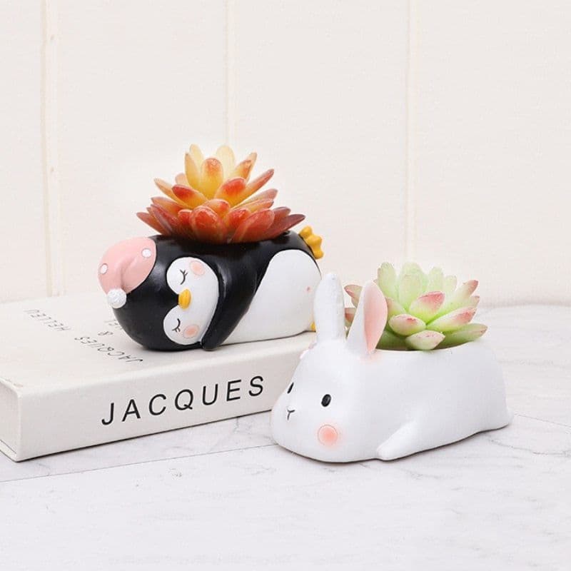 image-Resin fleshy fun gardening resin flower pot