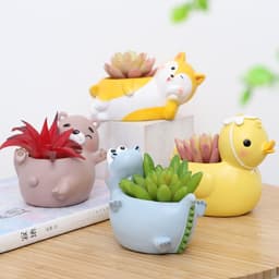 image-Resin fleshy fun gardening resin flower pot