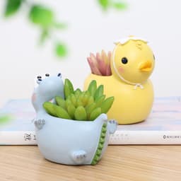 image-Resin fleshy fun gardening resin flower pot