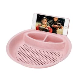 image-Round Double Layer Dumplings Drain Tray with Dipping Saucer Snack Plate