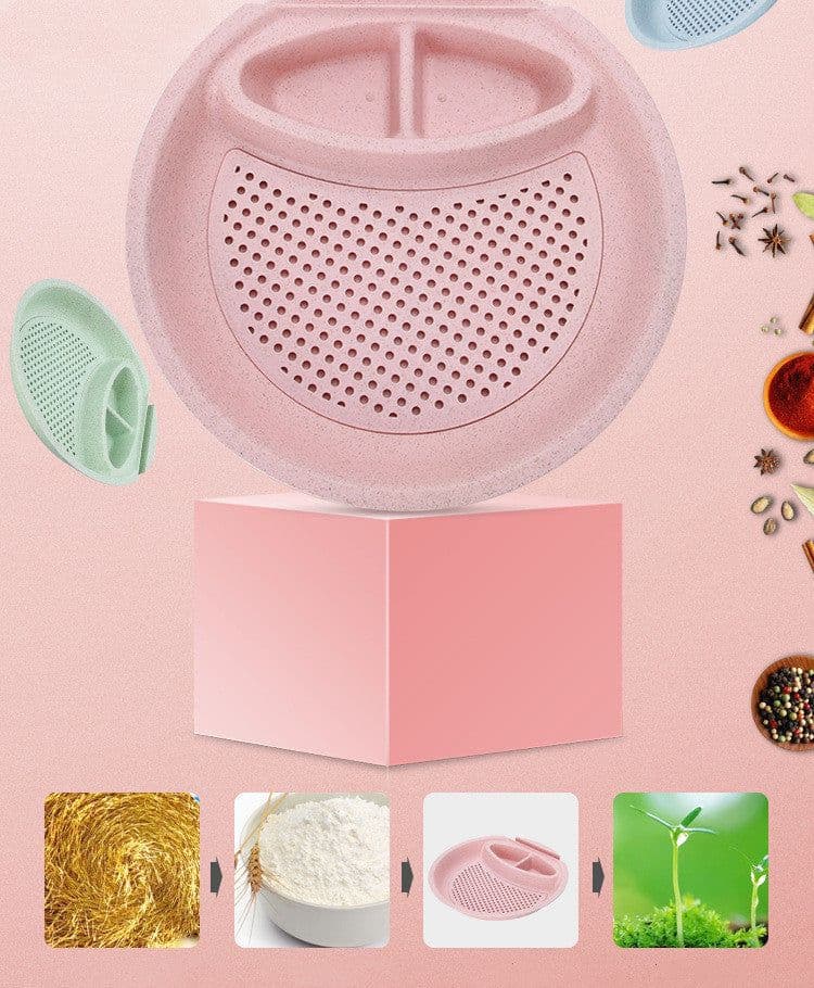 image-Round Double Layer Dumplings Drain Tray with Dipping Saucer Snack Plate