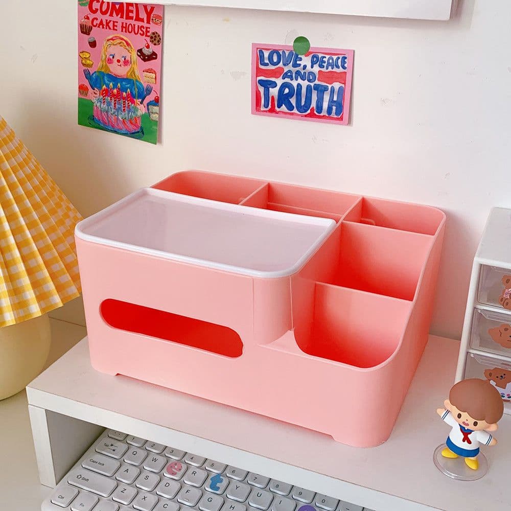 image-Creative Cute Cartoon Tissue Box Living Room Household Plastic Storage
