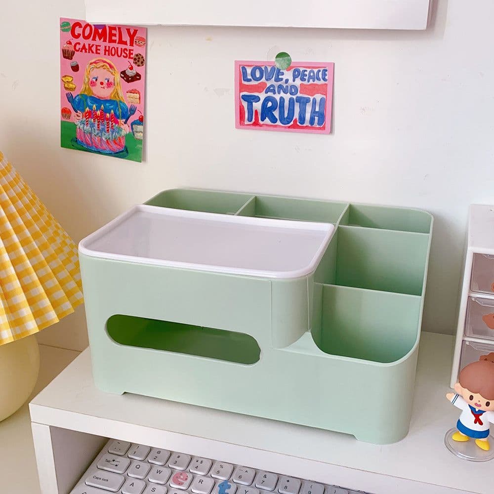 image-Creative Cute Cartoon Tissue Box Living Room Household Plastic Storage