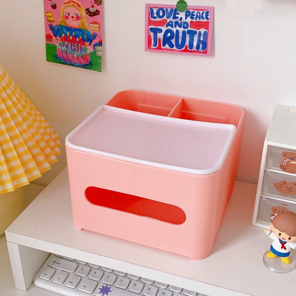 image-Creative Cute Cartoon Tissue Box Living Room Household Plastic Storage