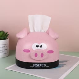 image-Creative Cute Cartoon Tissue Box Living Room Household Plastic Storage