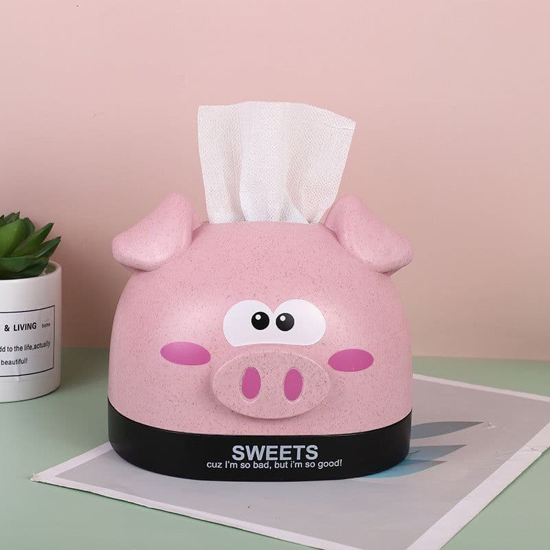 image-Creative Cute Cartoon Tissue Box Living Room Household Plastic Storage