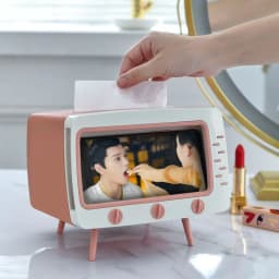 image-Creative Cute Cartoon Tissue Box Living Room Household Plastic Storage