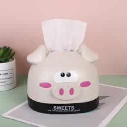 image-Creative Cute Cartoon Tissue Box Living Room Household Plastic Storage