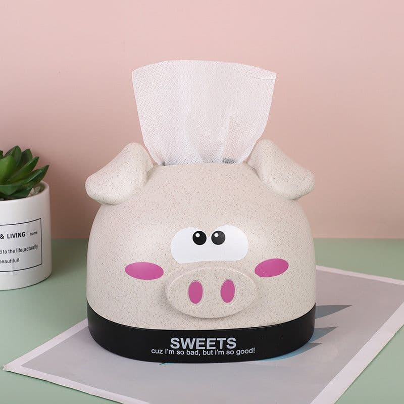 image-Creative Cute Cartoon Tissue Box Living Room Household Plastic Storage
