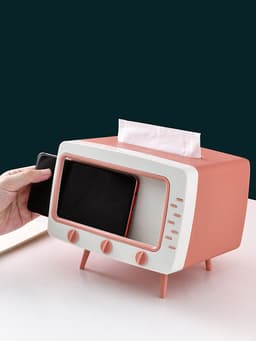 image-Creative Cute Cartoon Tissue Box Living Room Household Plastic Storage