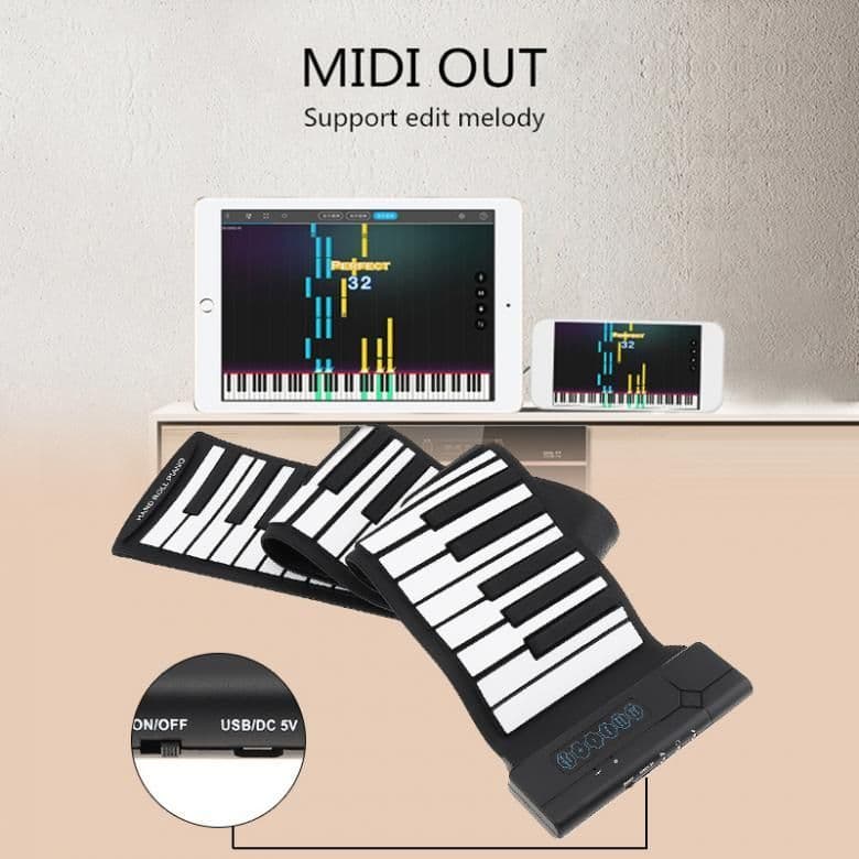 image-Portable Roll Up Piano 88 Keys Pure Musical Instrument Sound