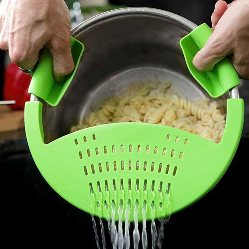 image-Food Oil Drainer Silicone Pot Pan Bowl Funnel Strainer