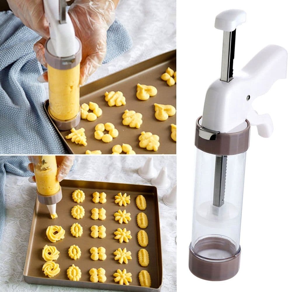 image-Cookie Press Kit Cookie Press Making Gun Biscuits Cake Mold Cookie Press Maker Machine