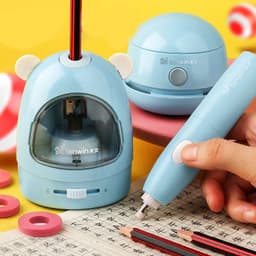 image-Electric Pencil Sharpener Eraser Table Vacuum Cleaner Students Stationery Office School Supplies