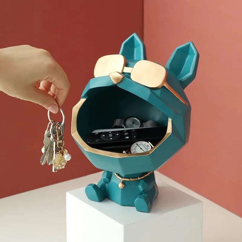 image-Cool Dog Figurine Big Mouth Dog Storage Box Home Decoration