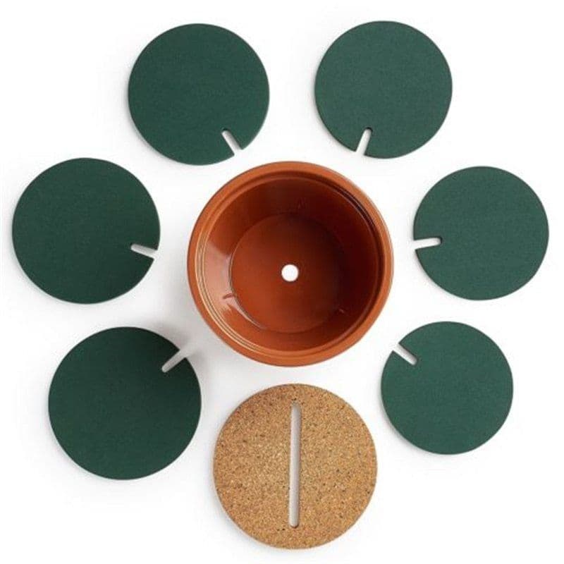 image-Cute Creative Coaster Mat Cactus Potted Plants Shape Cup Mat Heat Insulation Pad Table Decoration Kitchen Accessories