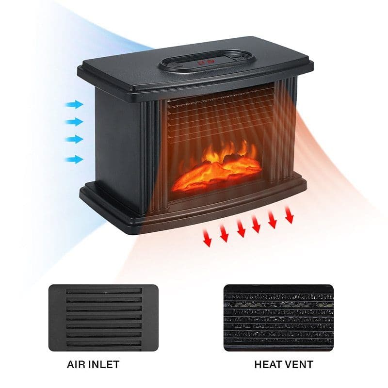 image-European Style Electric Fireplace Heater LED Flame Effect Stove 1000W With Remote Control