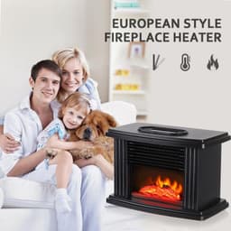 image-European Style Electric Fireplace Heater LED Flame Effect Stove 1000W With Remote Control