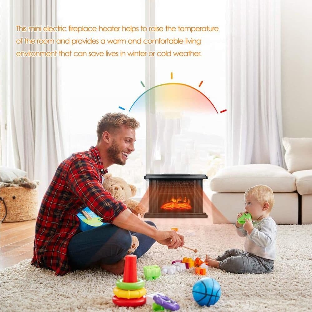 image-European Style Electric Fireplace Heater LED Flame Effect Stove 1000W With Remote Control