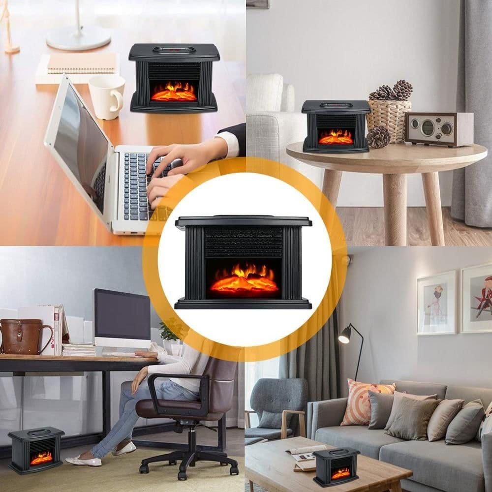 image-European Style Electric Fireplace Heater LED Flame Effect Stove 1000W With Remote Control