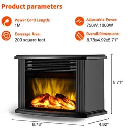 image-European Style Electric Fireplace Heater LED Flame Effect Stove 1000W With Remote Control