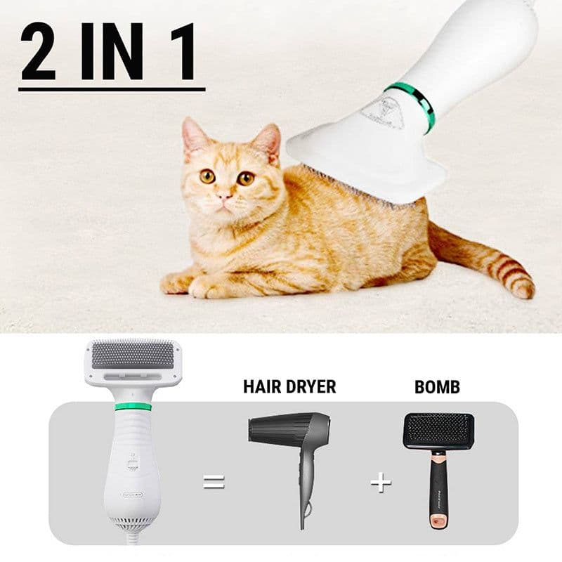 image-2 in 1 Pet Drying Brush Pet Hair Dryer Comb