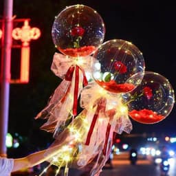 image-LED Luminous Balloon Rose Bouquet Transparent Bobo Ball Rose