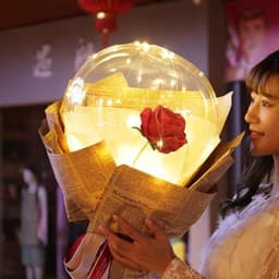 image-LED Luminous Balloon Rose Bouquet Transparent Bobo Ball Rose