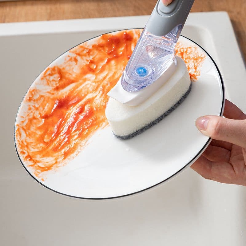 image-Kitchen Multi Functional Press Pot Brush Long Handle Cleaning Brush Slot Cleaner Brush Clean Window Slot Clean Tool