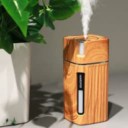 image-Electric Humidifier Aroma Oil Diffuser Essential Ultrasonic Wood Grain Air Humidifier USB Mini Mist Maker LED Light