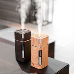image-Electric Humidifier Aroma Oil Diffuser Essential Ultrasonic Wood Grain Air Humidifier USB Mini Mist Maker LED Light