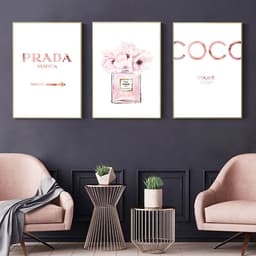 image-Perfume bottle peony canvas painting
