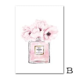 image-Perfume bottle peony canvas painting