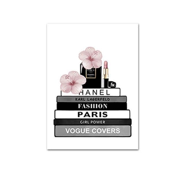 image-Perfume bottle peony canvas painting