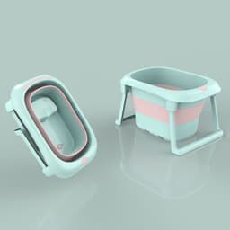image-Baby Shining 0-10Y Children Folding Bath Tub Height 44.5cm Baby Bath Seat Insulation Non Slip Easy Storage Kid Widen Bath Bucket