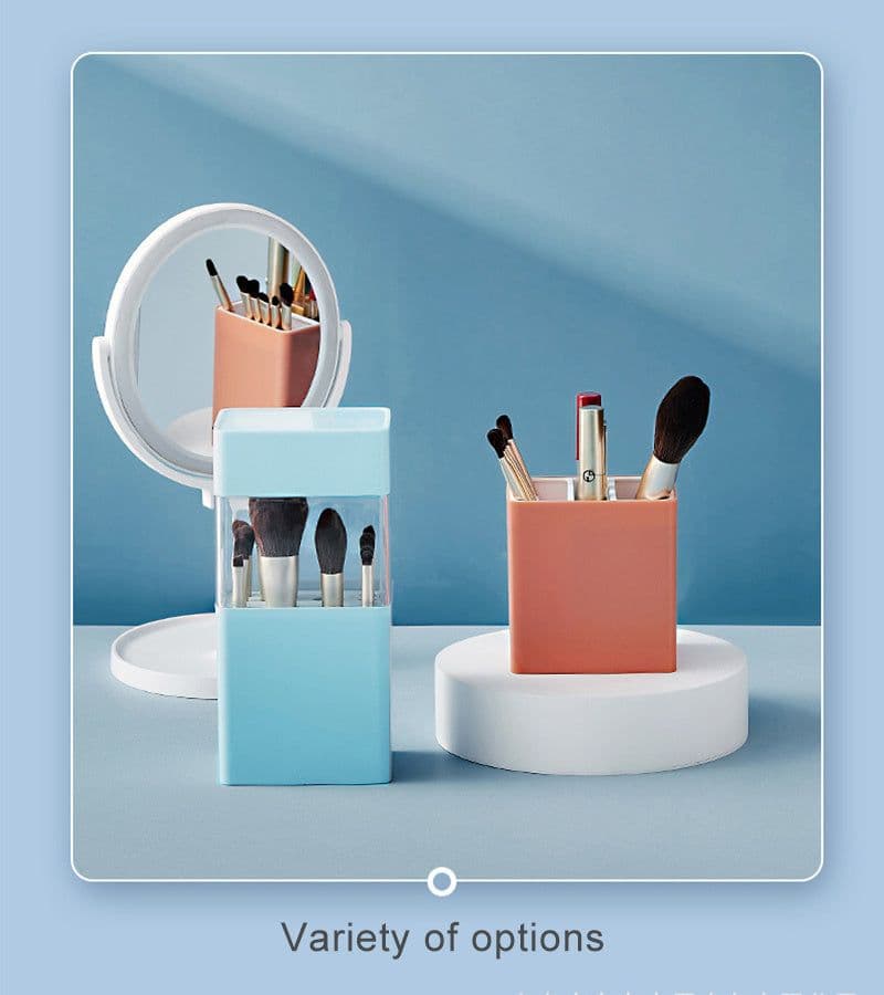 image-Inverted Makeup Brush Storage Bucket Dressing Table Eyeliner Powder Brush Eyebrow Pencil Lipstick Storage Box