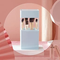 image-Inverted Makeup Brush Storage Bucket Dressing Table Eyeliner Powder Brush Eyebrow Pencil Lipstick Storage Box