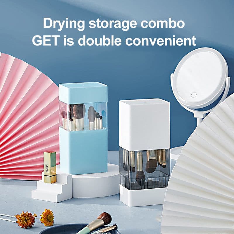 image-Inverted Makeup Brush Storage Bucket Dressing Table Eyeliner Powder Brush Eyebrow Pencil Lipstick Storage Box
