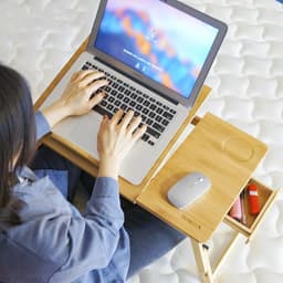image-Folding Laptop Bed with Small Table Lazy Simple Desk