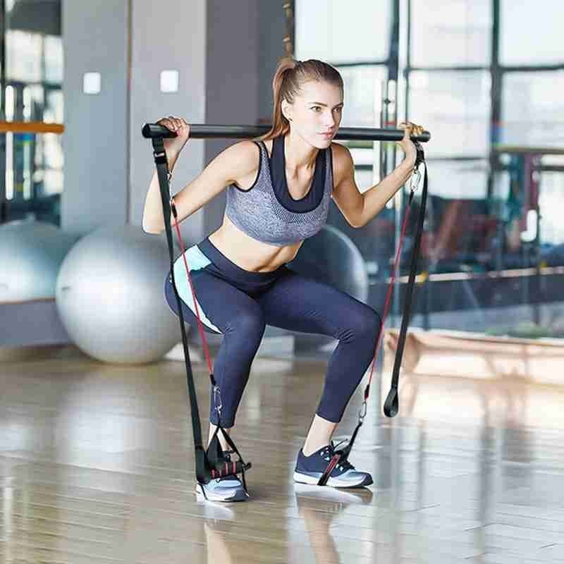image-Pilates Bar Kit With Resistance Bands Portable Home Gym Workout Equipment Perfect Stretched Fusion Exercise Bar And Bands